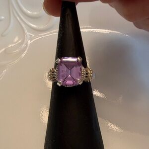 Vintage Sterling Silver and amethyst Gemstone Ring